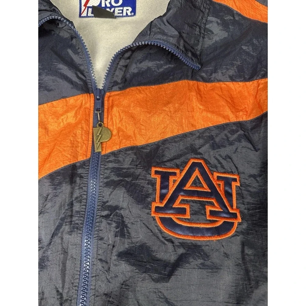 Vintage Auburn Tigers Pro Player Swirl Colorblock Windbreaker Jacket Medium